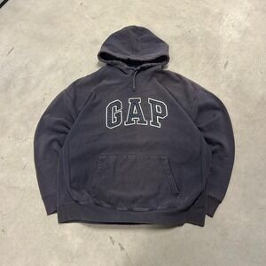 Vintage Gap Heavyweight Navy Blue Spellout Skater Hoodie